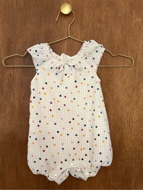 White Polka Dot Baby One-Piece Romper